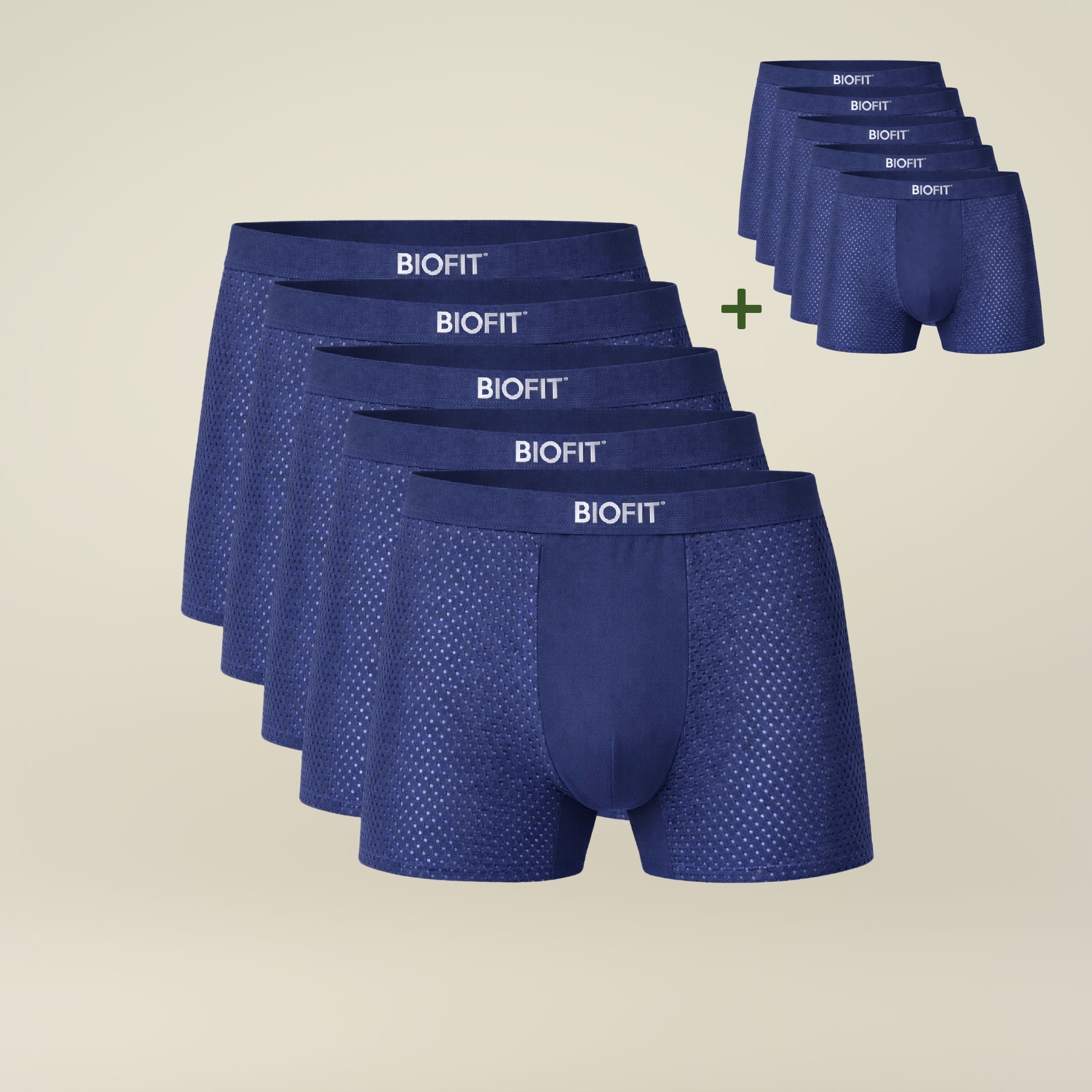 BIOFIT® Essentials Boxer Trunks 5-Pack Blue | + 5 FREE